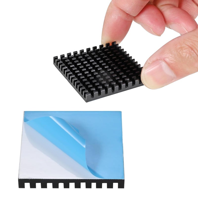 Manesi 6PCS 40mm Aluminum Heat Sink with Thermal Conductive Adhesive Tape, 40×40×5mm Heatsink Cooler for Cooling TEC1-12706, VRM GPU Stepper Driver 3D Printer Stepper Motor - Image 2